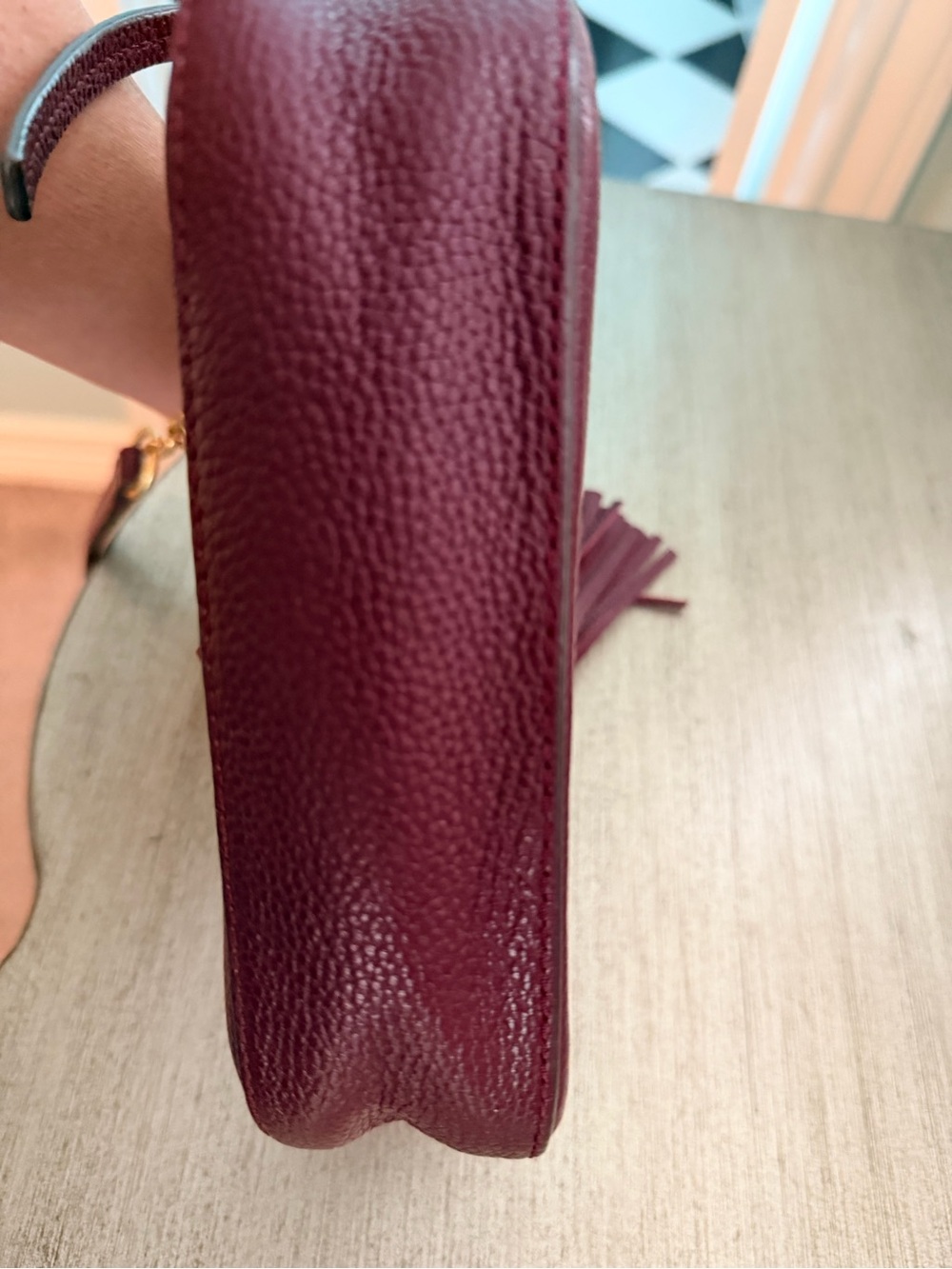 Tory Burch Burgundy Leather Crossbody Bag - Picture 4 of 7